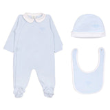 Fendi Blue Collared Babywear With Rocking Horse Prints (Set Of Three)