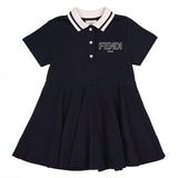 Fendi Navy Polo Shirt Dress In Cotton