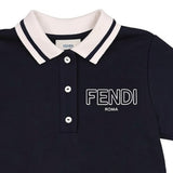 Fendi Navy Polo Shirt Dress In Cotton
