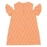 Fendi Orange FF Cold-Shoulder Dress In Cotton