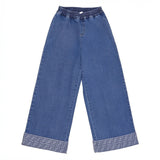 Fendi Blue Wide-Leg Jeans In Lightweight Denim
