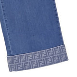 Fendi Blue Wide-Leg Jeans In Lightweight Denim