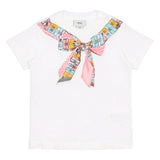 Fendi White Bow Print T-Shirt In Cotton