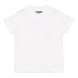 Fendi White Bow Print T-Shirt In Cotton