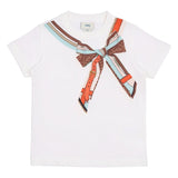 Fendi White Bow T-Shirt in Cotton