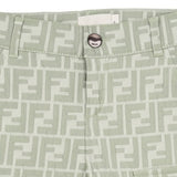 Fendi Green Kids Print Linen Shorts