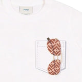 Fendi White Junior T-Shirt In Jersey With Logo Print
