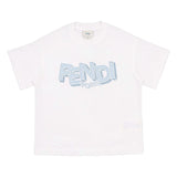 Fendi White Logo-Print T-Shirt