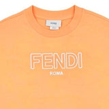 Fendi Orange Roma Logo Cotton T-Shirt