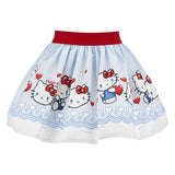 Monnalisa Blue Stripe Hello Kitty Skirt