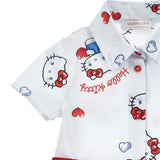 Monnalisa White Hello Kitty Print Dress