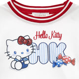 Monnalisa White & Navy Hello Kitty Pique Skirt and Top Set