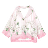 Monnalisa Floral Pink Satin Shirt