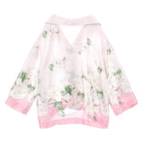 Monnalisa Floral Pink Satin Shirt
