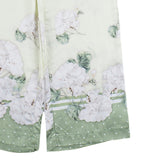 Monnalisa Green Satin Floral Print Wide Leg Trousers
