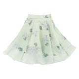 Monnalisa Green Floral Print Skirt