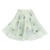 Monnalisa Green Floral Print Skirt