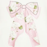 Monnalisa White Jersey T-Shirt With Pink Bow Motif