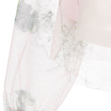 Monnalisa Pink Floral Tulle Blouse With Sleeveless Jersey Top