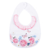 Monnalisa White & Pink Ruffled Floral Print Babygrow Set