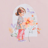 Mayoral Pink T-Shirt With Charming Girl Graphic