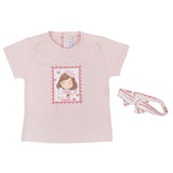 Mayoral Pink T-Shirt With Heart Pattern Headband