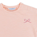 Mayoral Peach Bow Print T-Shirt