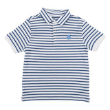 Mayoral White Embroidered Striped Polo Shirt
