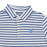Mayoral White Embroidered Striped Polo Shirt