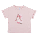 Mayoral Pink T-Shirt With Girl Graphic Print