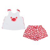Mayoral White & Red Sea Motif Shorts Set