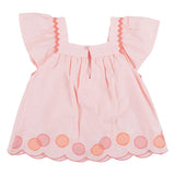 Mayoral Peach Shorts Set With Embroidery
