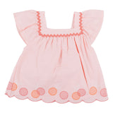 Mayoral Peach Shorts Set With Embroidery