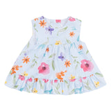 Mayoral Blue Dress With Colourful Floral Print