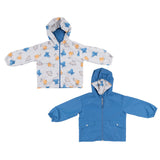 Mayoral Blue & Beige Reversible Waterproof Hooded Jacket