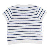 Mayoral Ivory & Navy Blue Striped Crochet Trouser Set