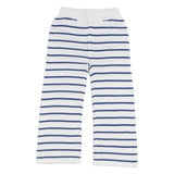 Mayoral Ivory & Navy Blue Striped Crochet Trouser Set