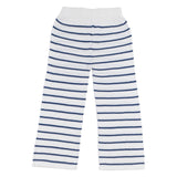 Mayoral Ivory & Navy Blue Striped Crochet Trouser Set