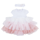 Mayoral White & Pink Ombre Dress Set