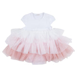 Mayoral White & Pink Ombre Dress Set