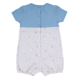 Mayoral Ivory & Blue Teddy Print Dungaree Shorts Set
