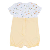 Mayoral Lime Dungaree Shorts Set With Safari Print Top
