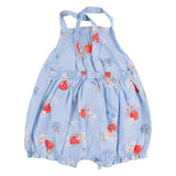 Mayoral White & Blue Dungaree Set With Overall Print