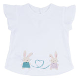 Mayoral White & Aqua Bunny Graphics T-Shirt Set