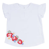 Mayoral White & Red T-Shirt Set With Floral Motifs