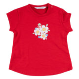 Mayoral White & Red T-Shirt Set With Floral Motifs