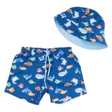 Mayoral Blue Fish-Print Swim Shorts Set