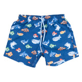 Mayoral Blue Fish-Print Swim Shorts Set