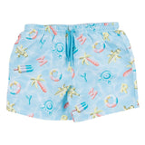 Mayoral Aqua Blue Beach Toy Swim Shorts & Hat Set
