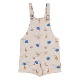 Mayoral Mustard Top & Beige Safari Print Dungaree Set